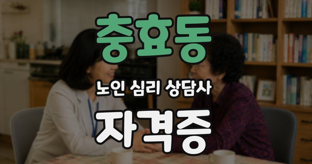 충효동 노인 심리 상담사 자격증