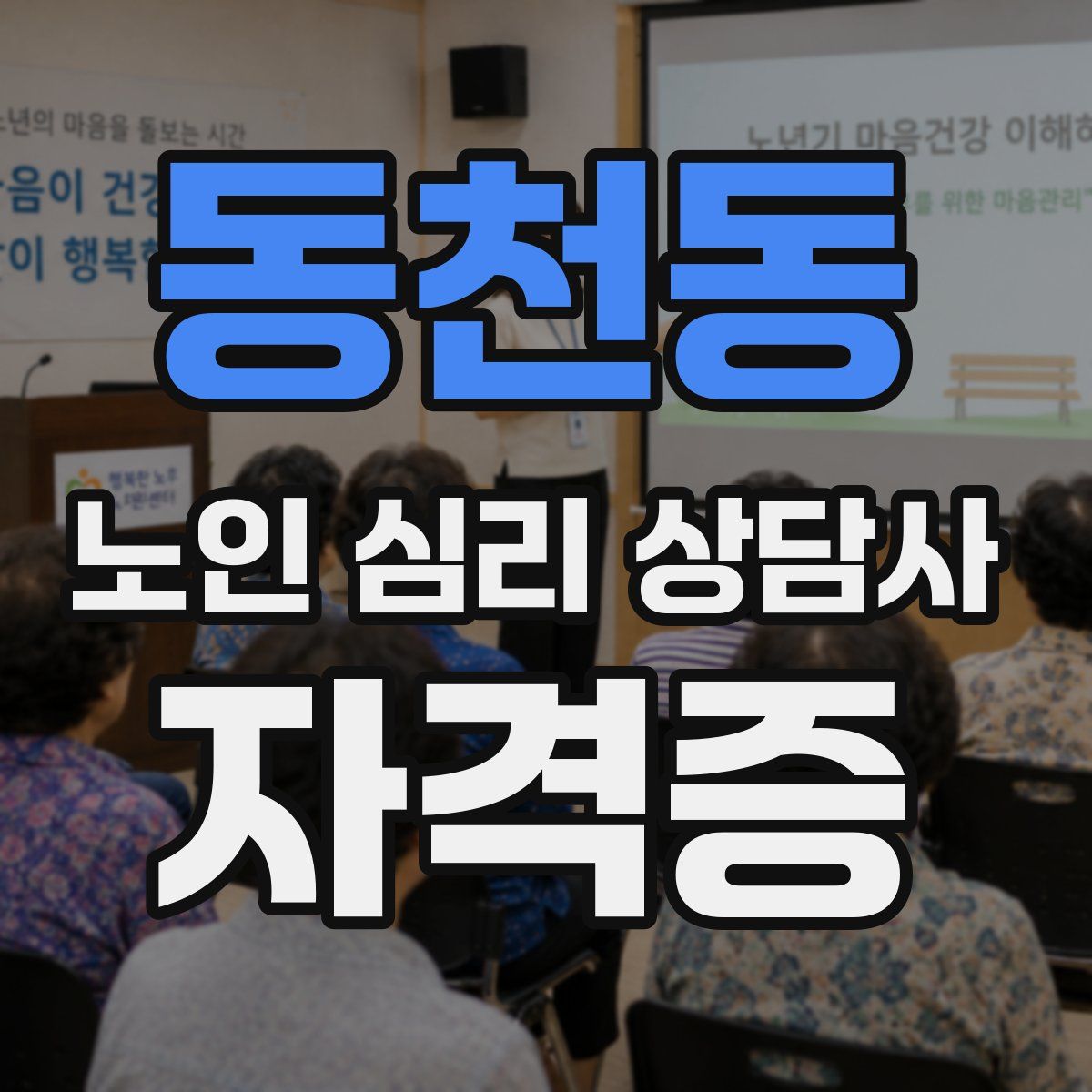 동천동 노인 심리 상담사 자격증
