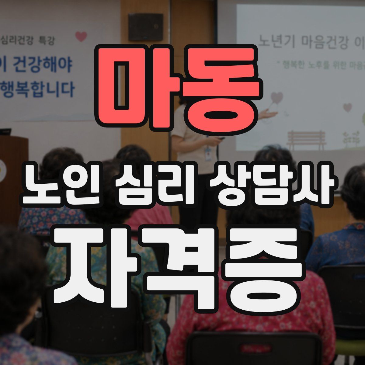 마동 노인 심리 상담사 자격증