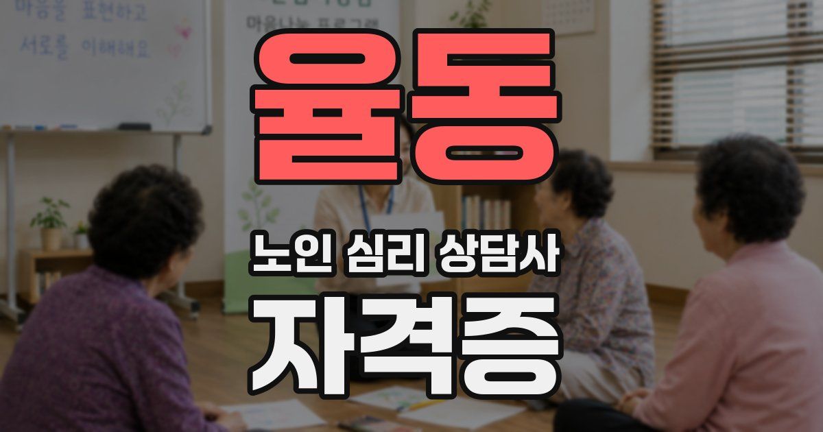 율동 노인 심리 상담사 자격증