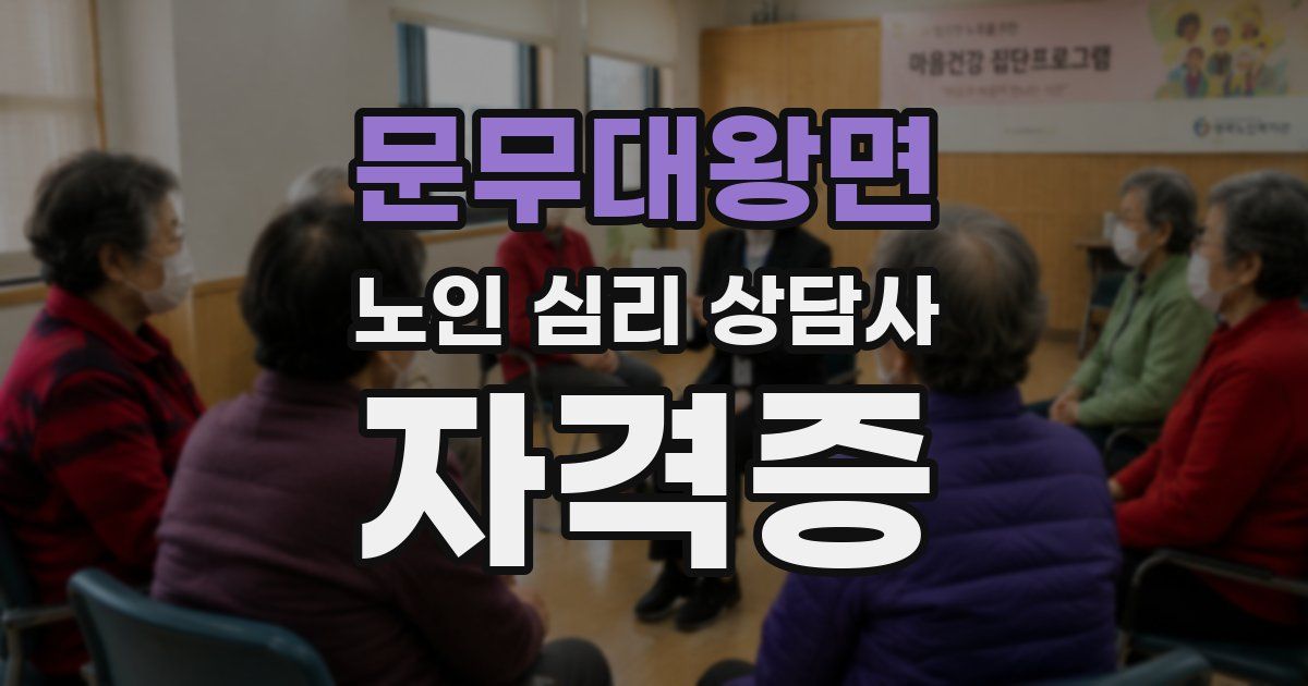 문무대왕면 노인 심리 상담사 자격증