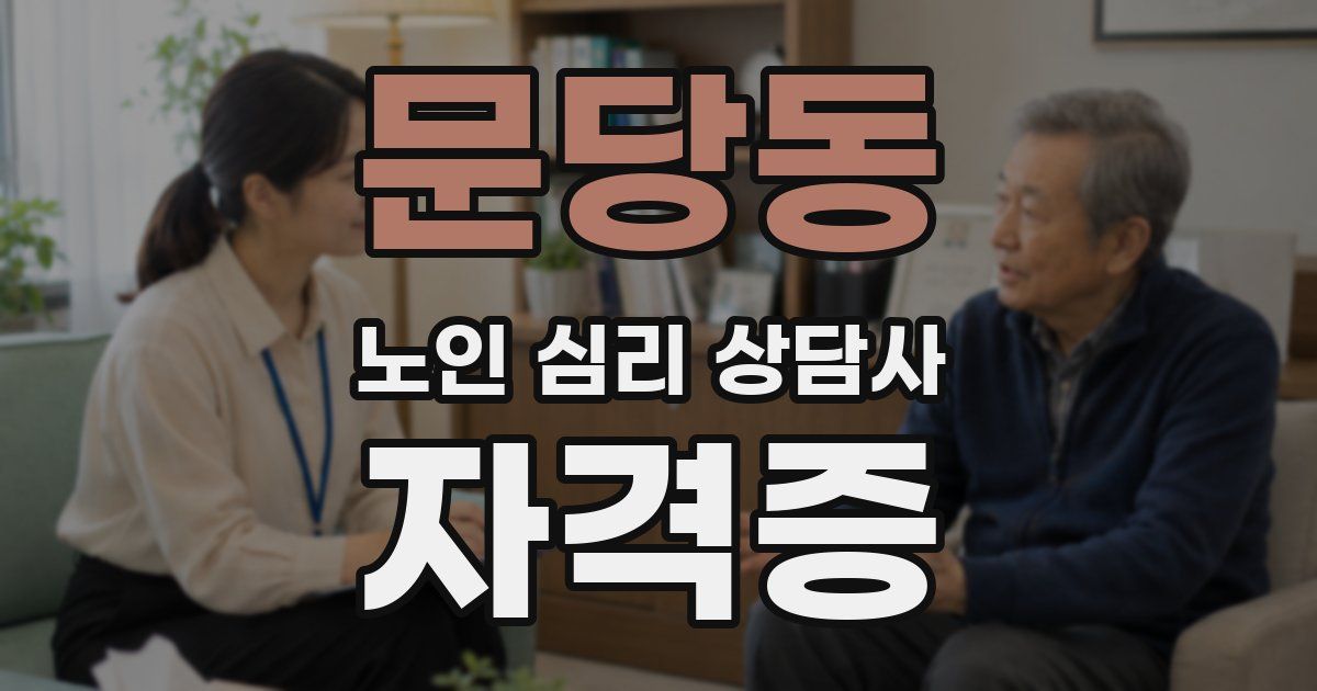 문당동 노인 심리 상담사 자격증