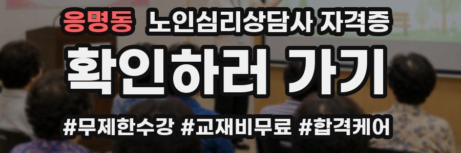 응명동 노인 심리 상담사 자격증