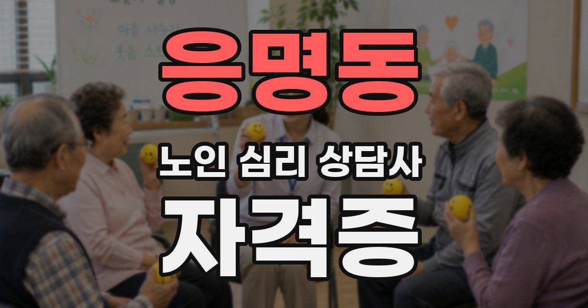 응명동 노인 심리 상담사 자격증