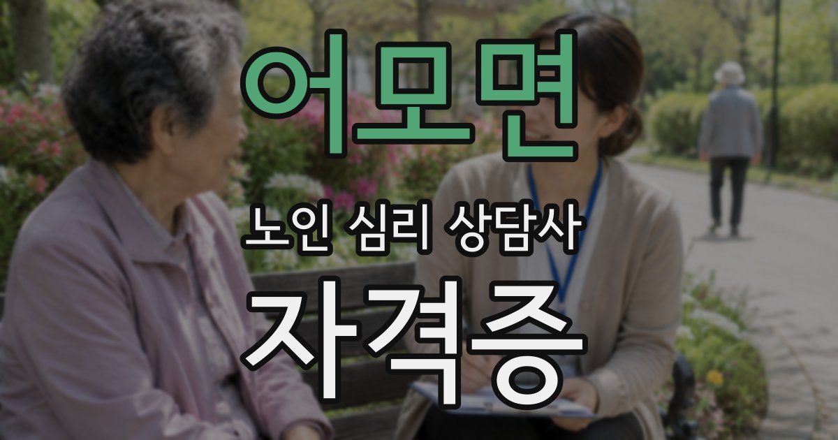어모면 노인 심리 상담사 자격증