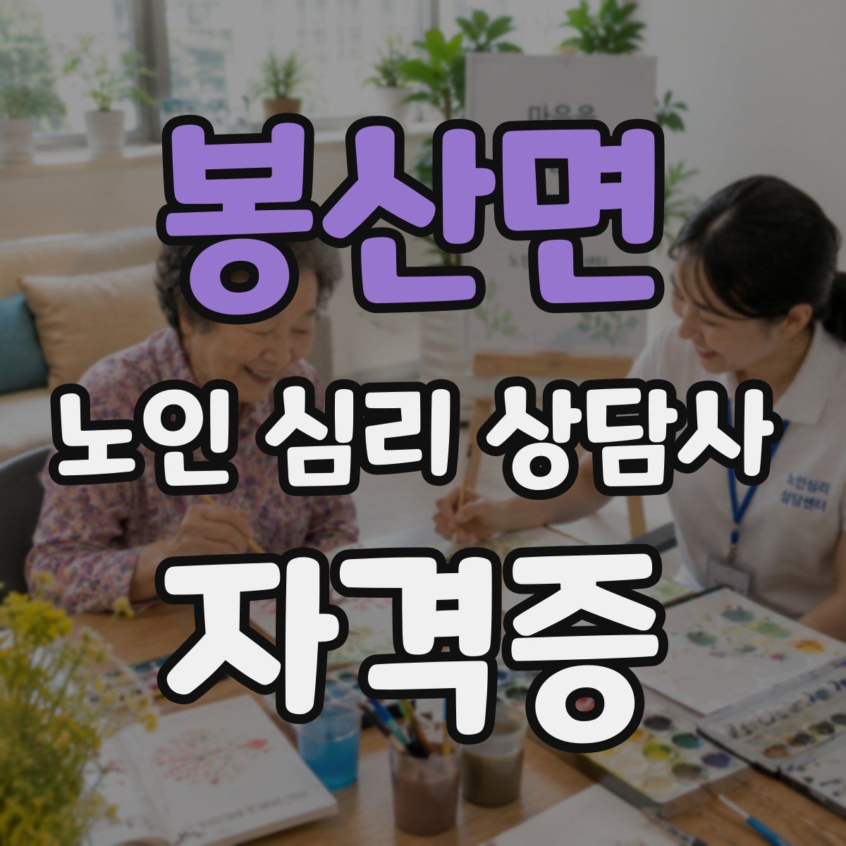 봉산면 노인 심리 상담사 자격증