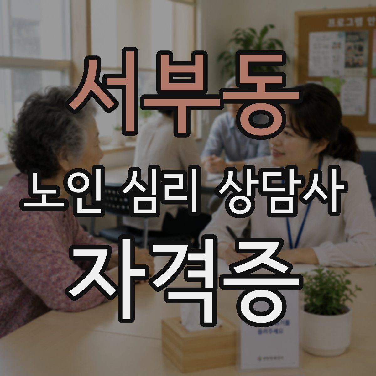 서부동 노인 심리 상담사 자격증