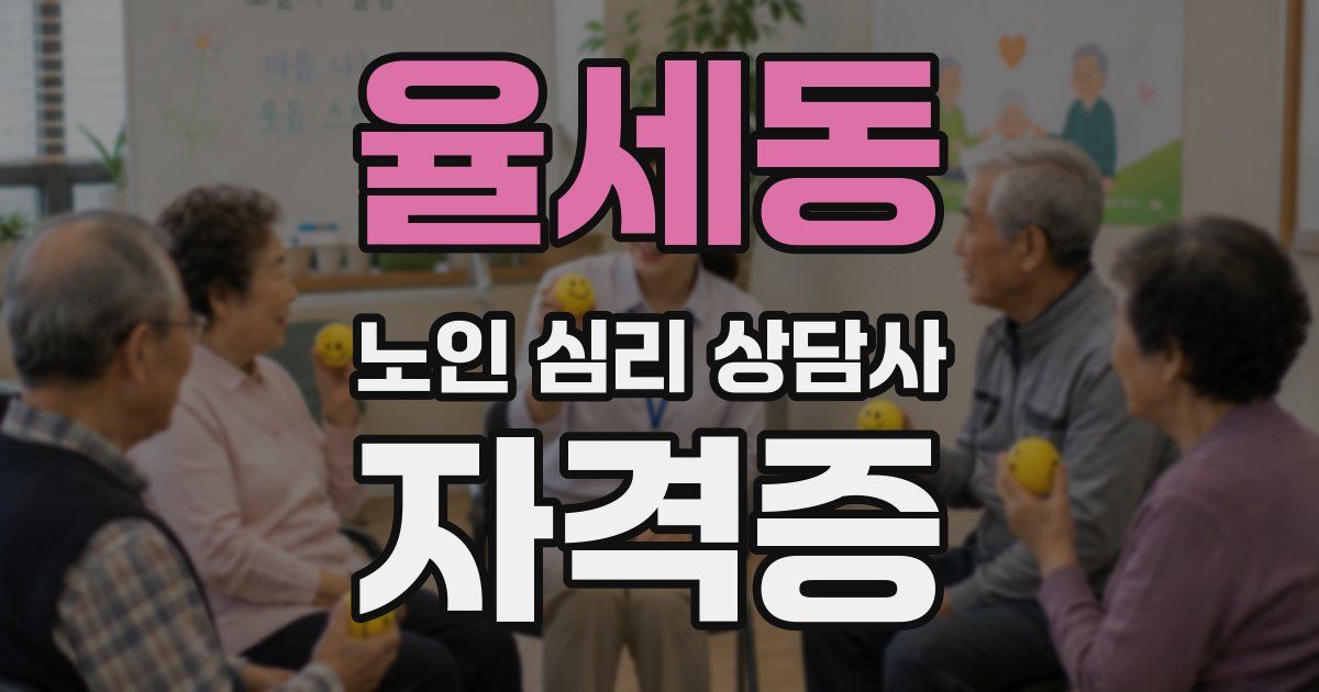율세동 노인 심리 상담사 자격증