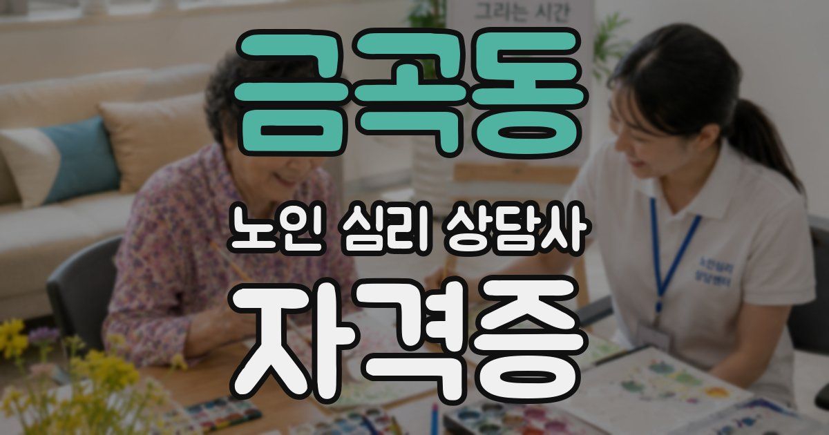 금곡동 노인 심리 상담사 자격증