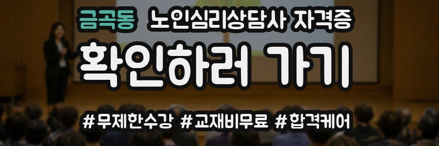 금곡동 노인 심리 상담사 자격증