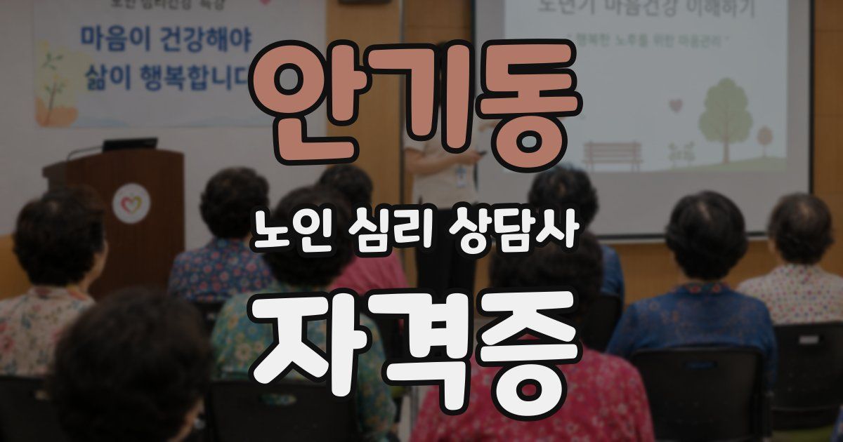 안기동 노인 심리 상담사 자격증