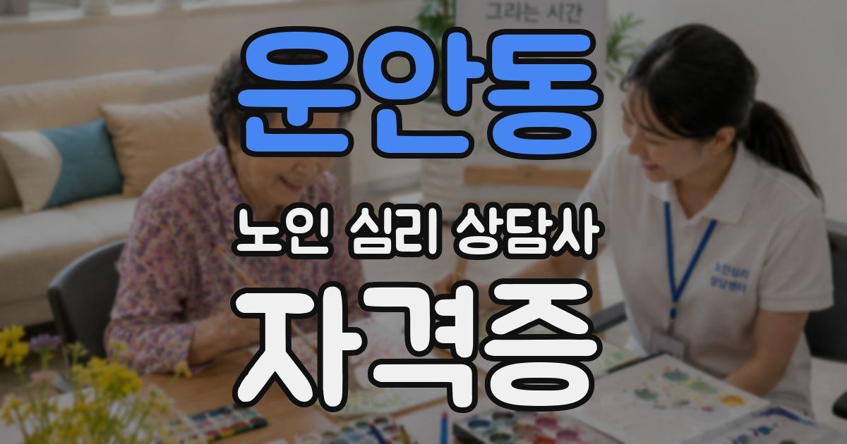운안동 노인 심리 상담사 자격증