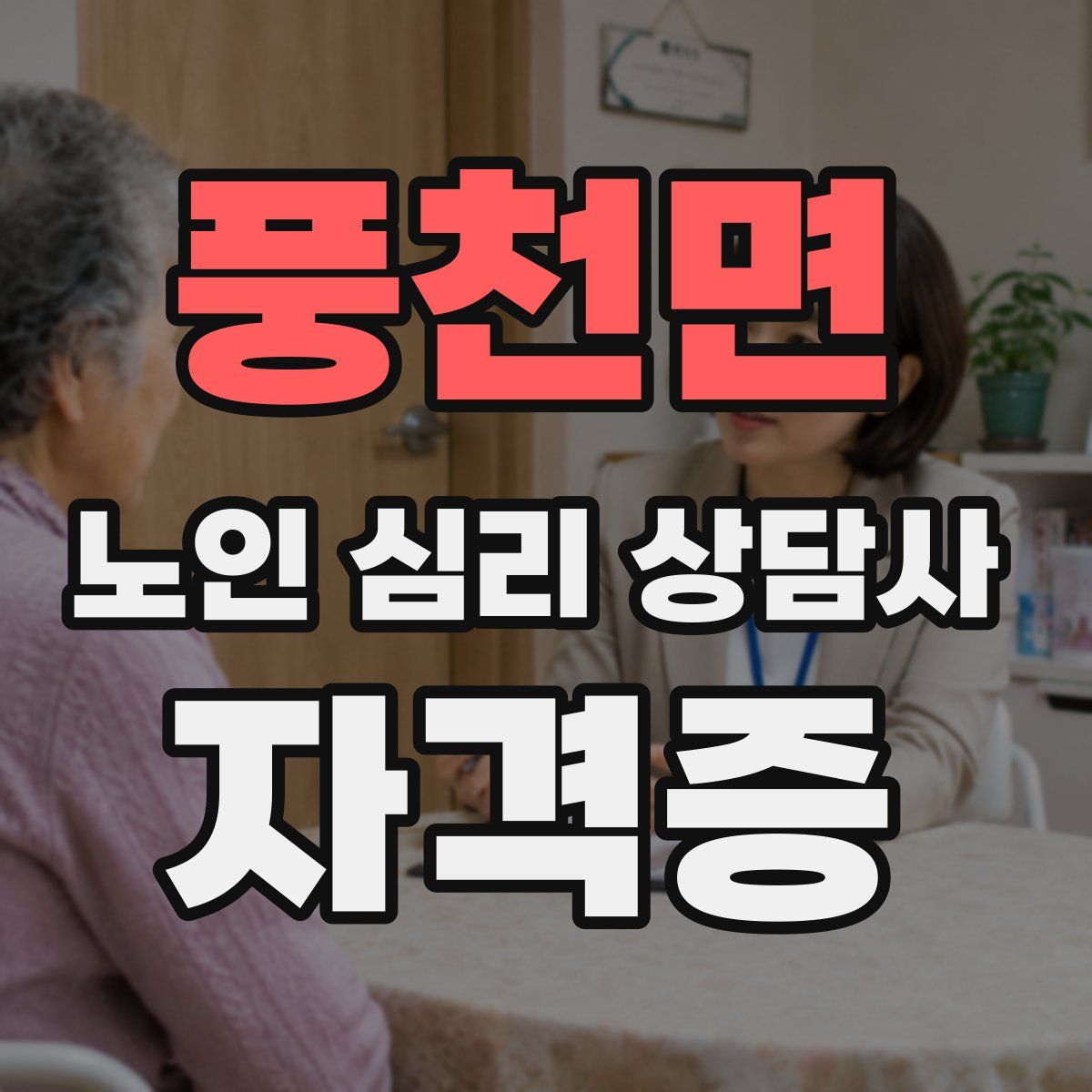 풍천면 노인 심리 상담사 자격증