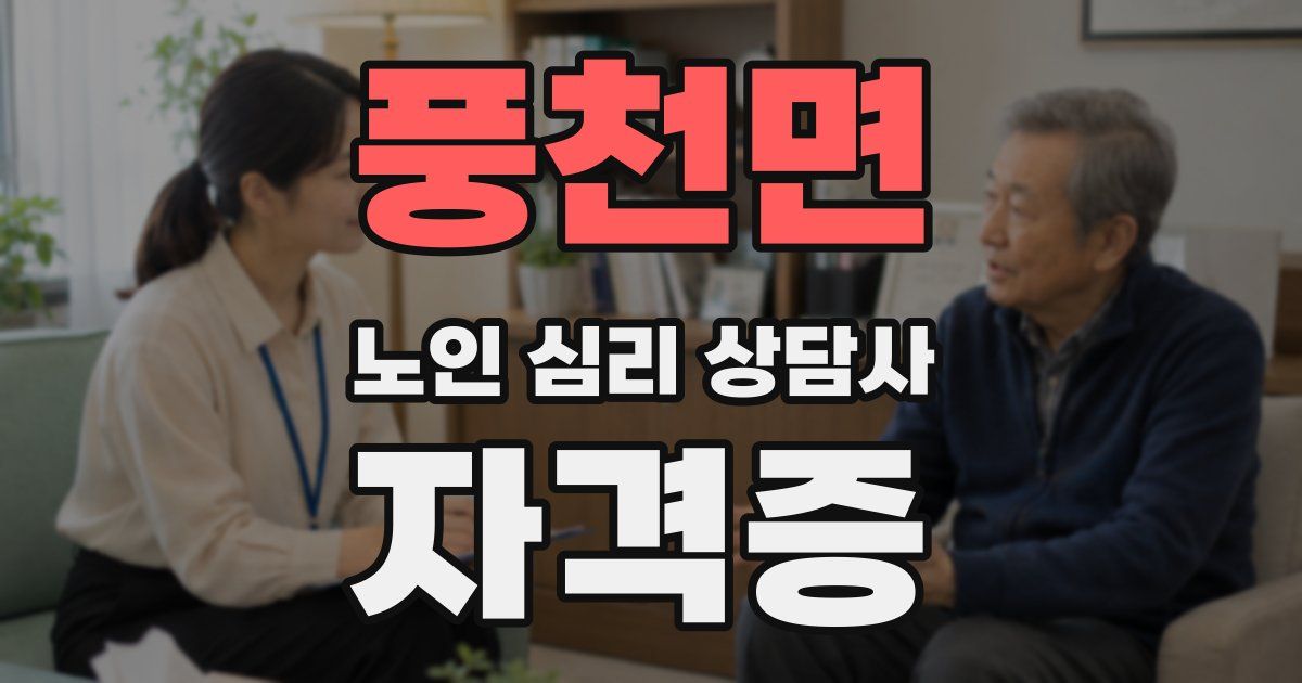풍천면 노인 심리 상담사 자격증
