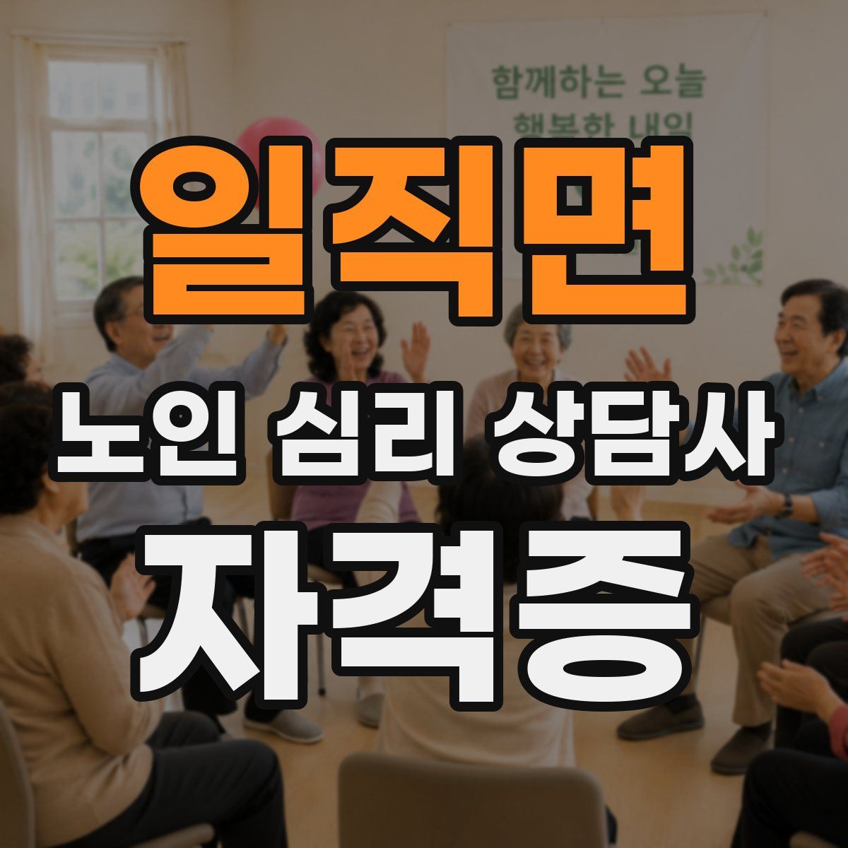 일직면 노인 심리 상담사 자격증