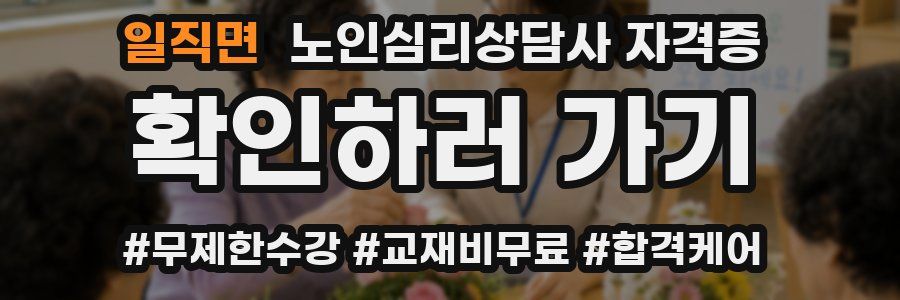 일직면 노인 심리 상담사 자격증