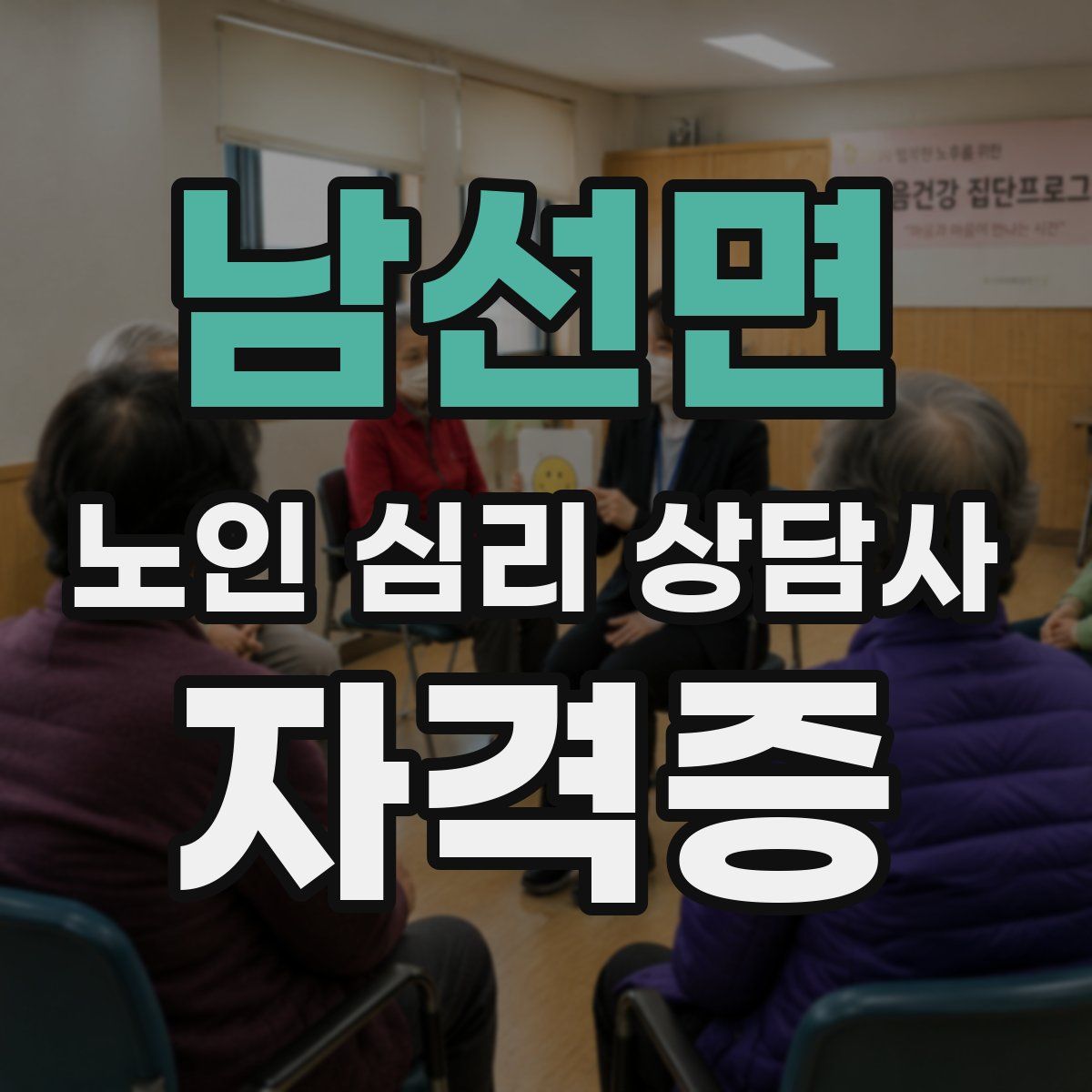 남선면 노인 심리 상담사 자격증