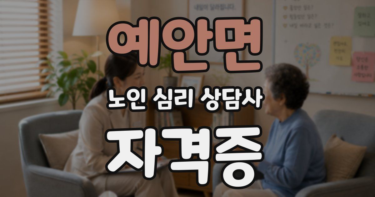예안면 노인 심리 상담사 자격증