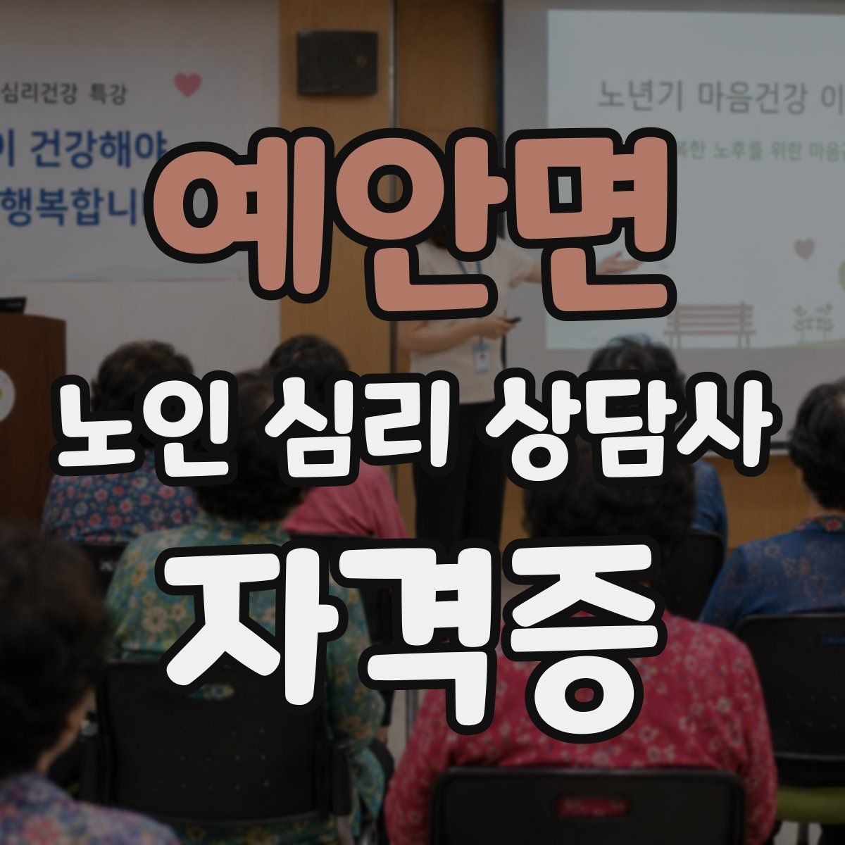 예안면 노인 심리 상담사 자격증