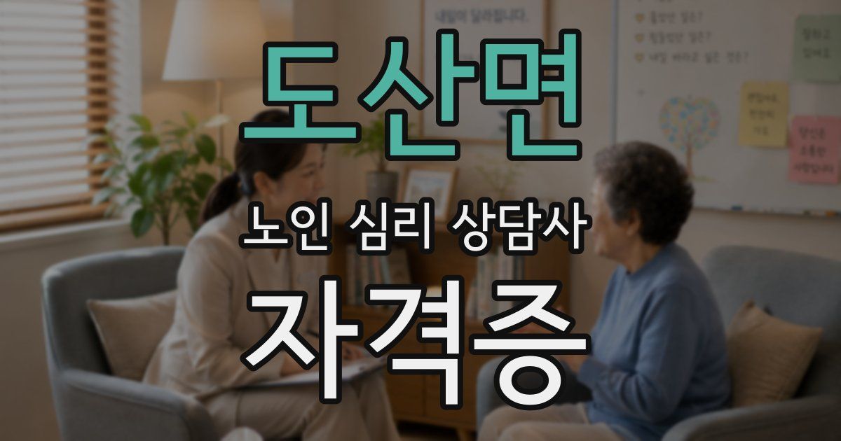 도산면 노인 심리 상담사 자격증