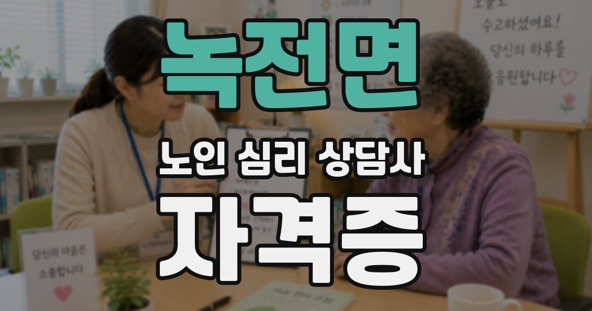 녹전면 노인 심리 상담사 자격증