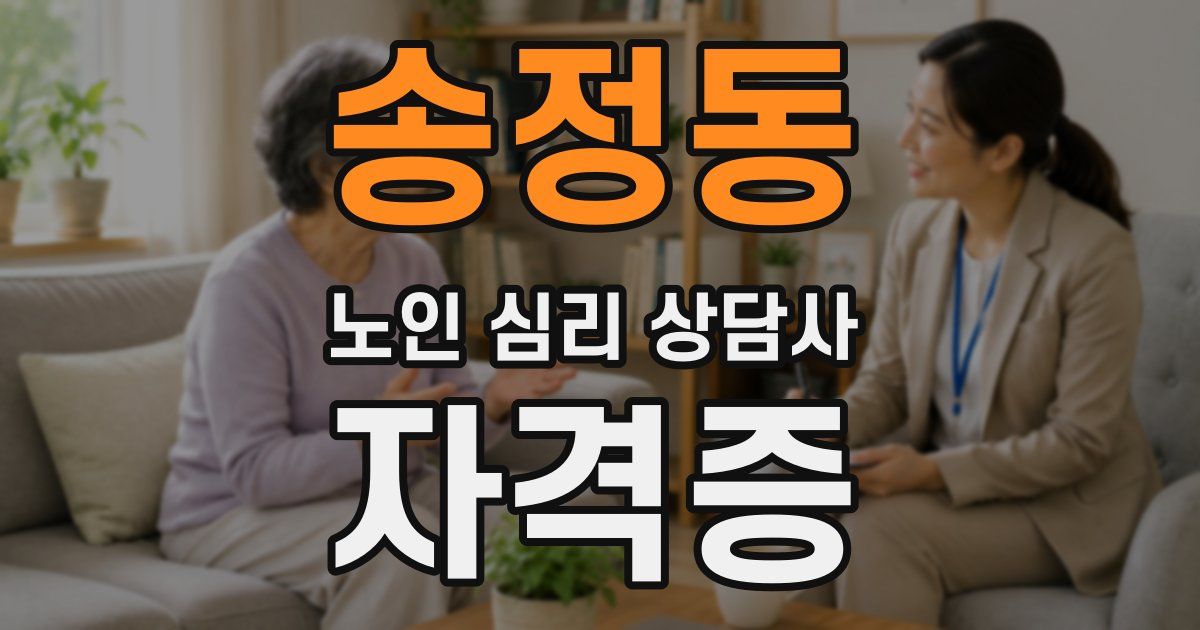 송정동 노인 심리 상담사 자격증