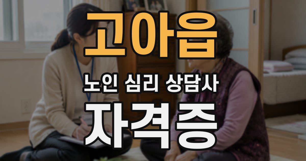 고아읍 노인 심리 상담사 자격증