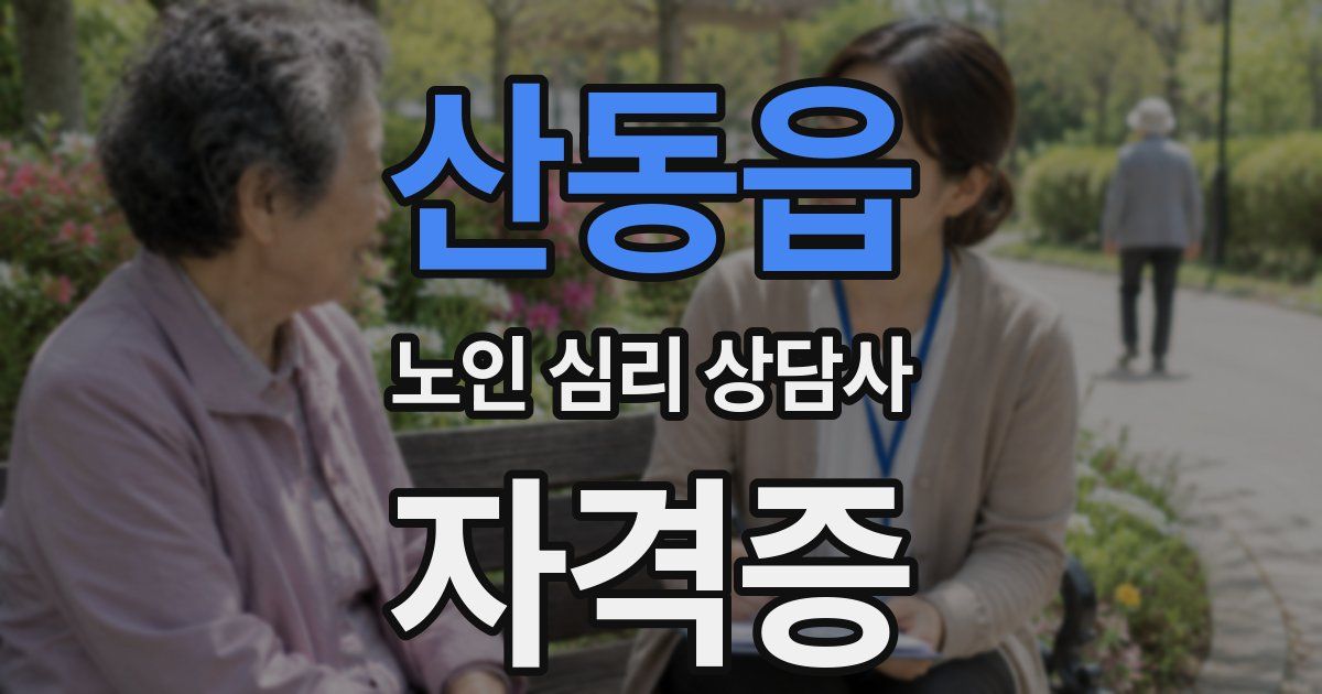 산동읍 노인 심리 상담사 자격증