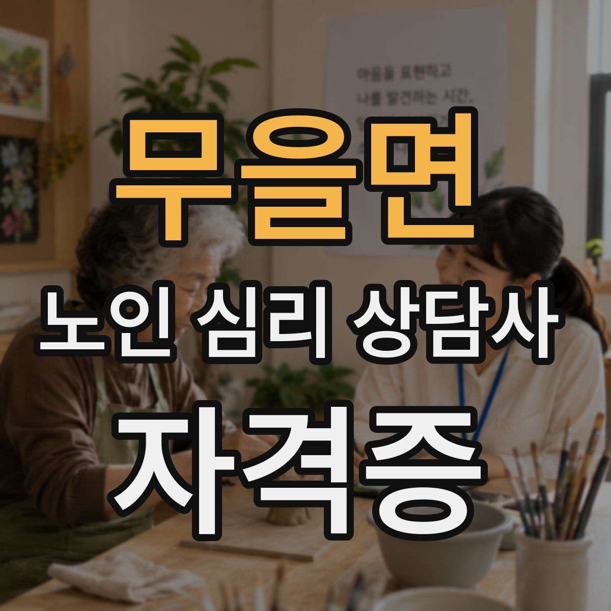 무을면 노인 심리 상담사 자격증