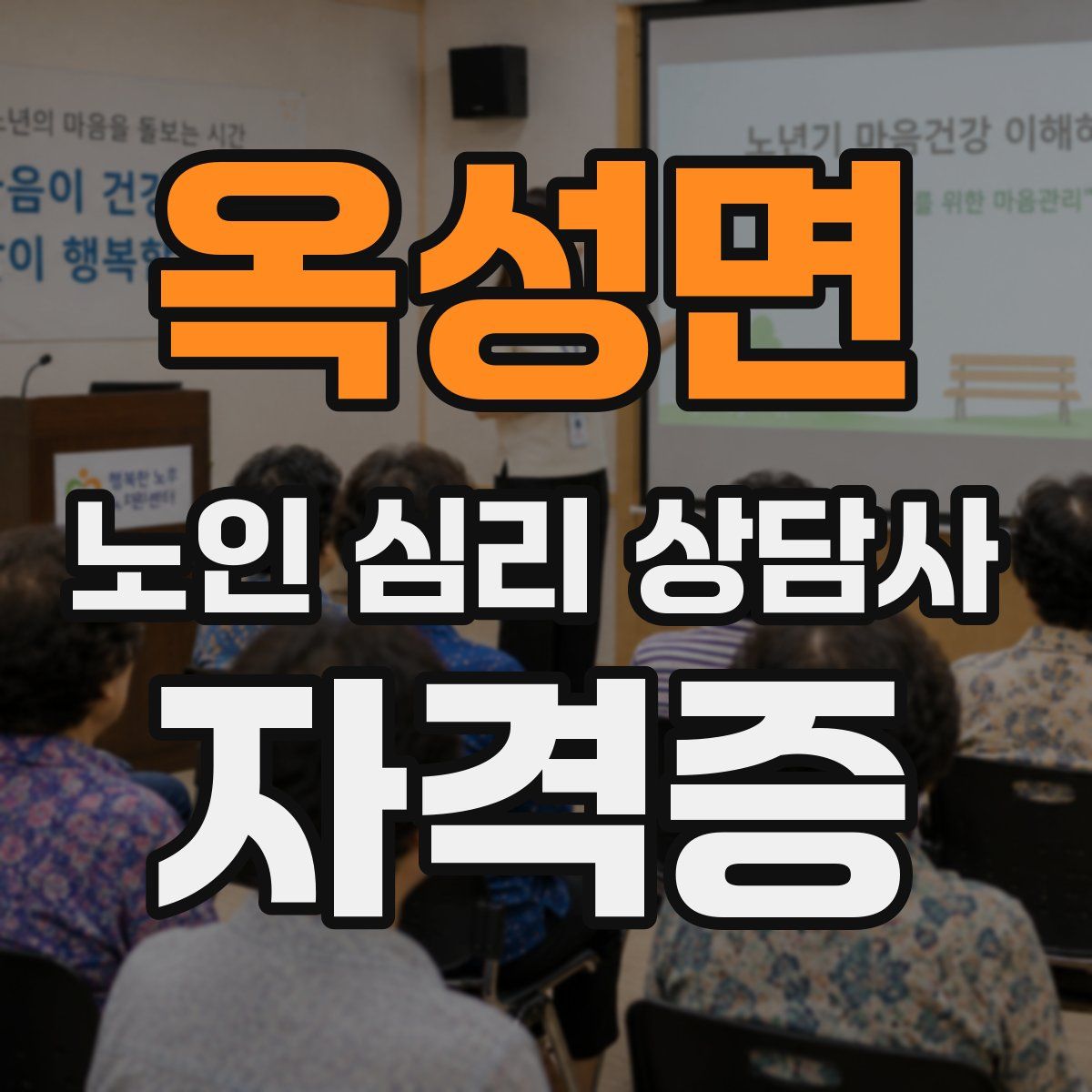 옥성면 노인 심리 상담사 자격증