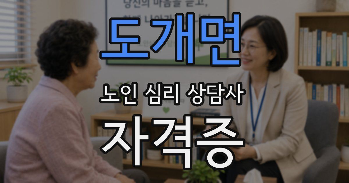 도개면 노인 심리 상담사 자격증