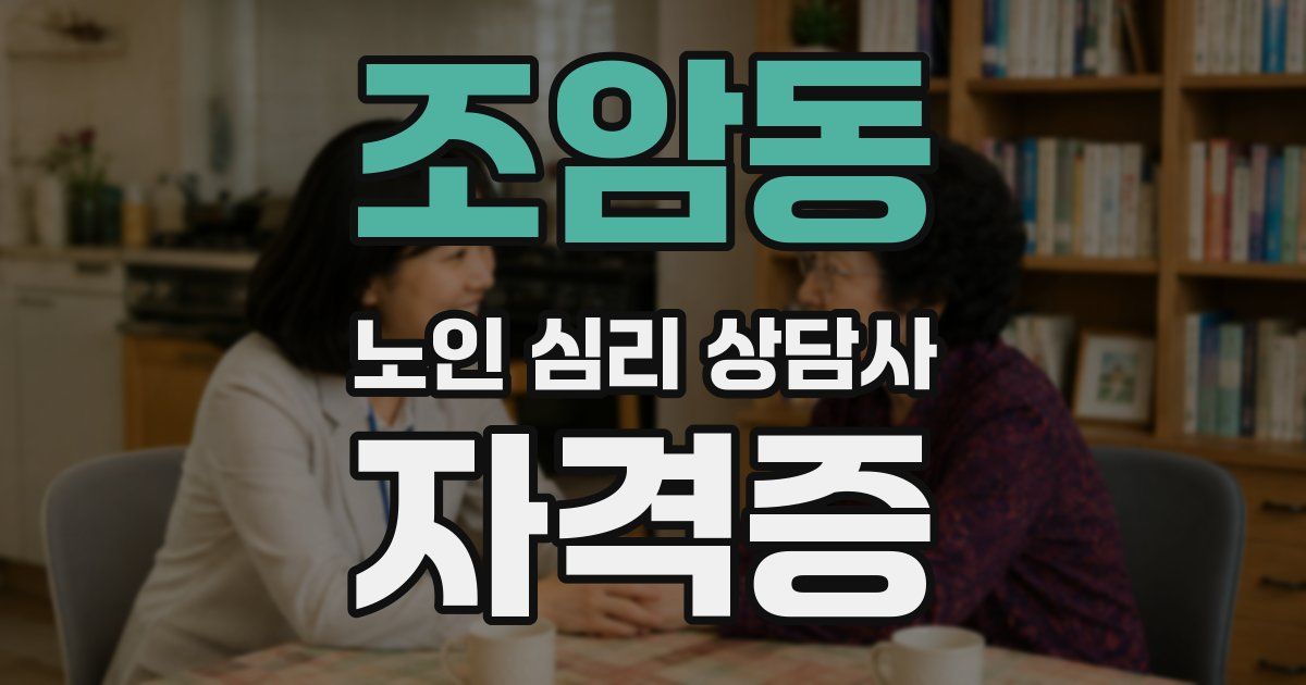 조암동 노인 심리 상담사 자격증