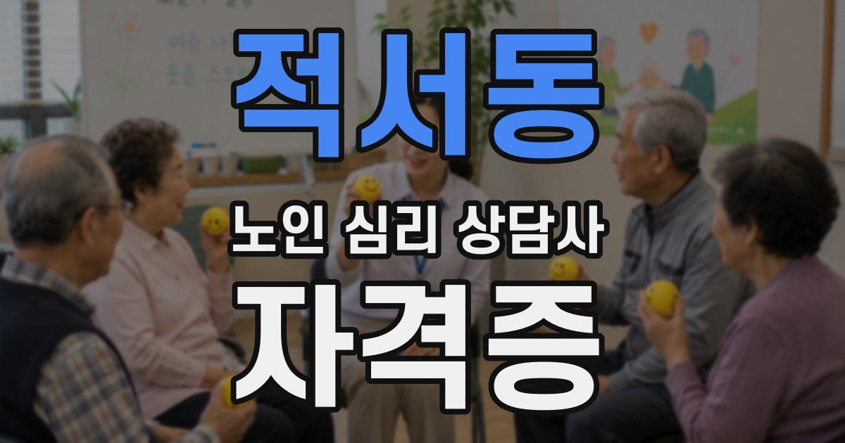 적서동 노인 심리 상담사 자격증