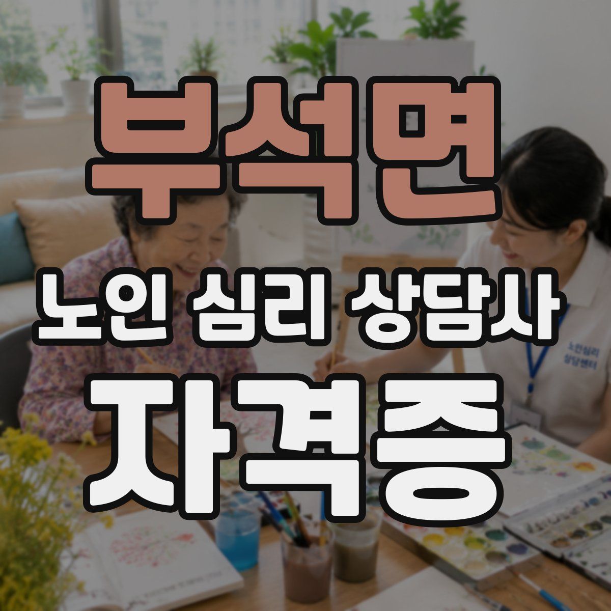 부석면 노인 심리 상담사 자격증