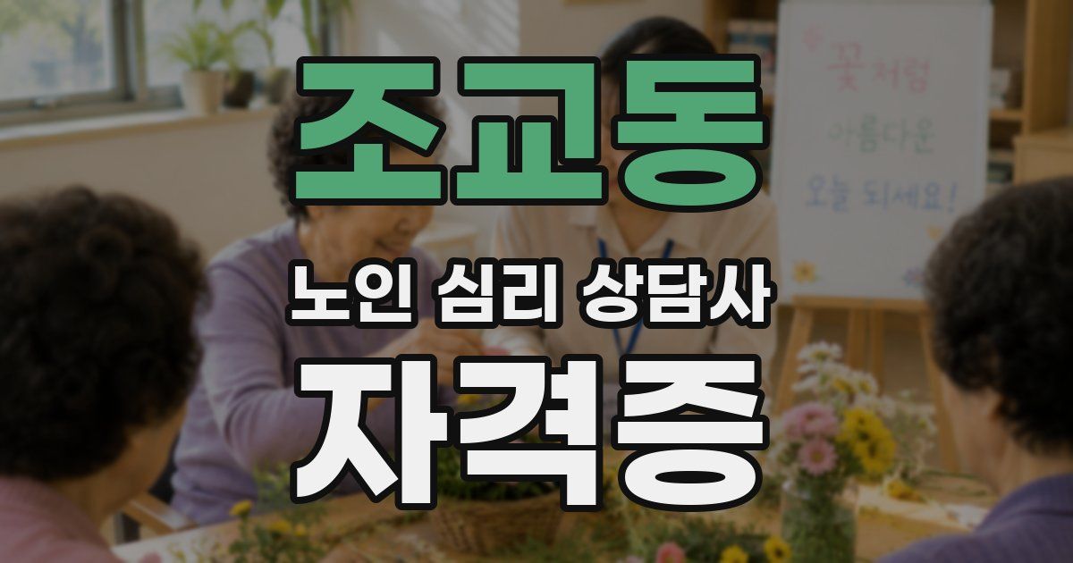 조교동 노인 심리 상담사 자격증