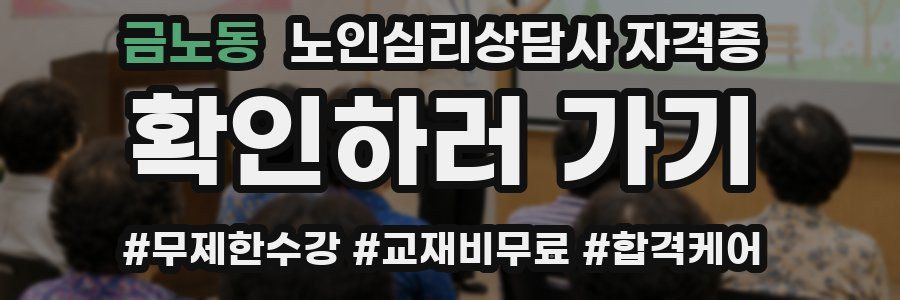 금노동 노인 심리 상담사 자격증