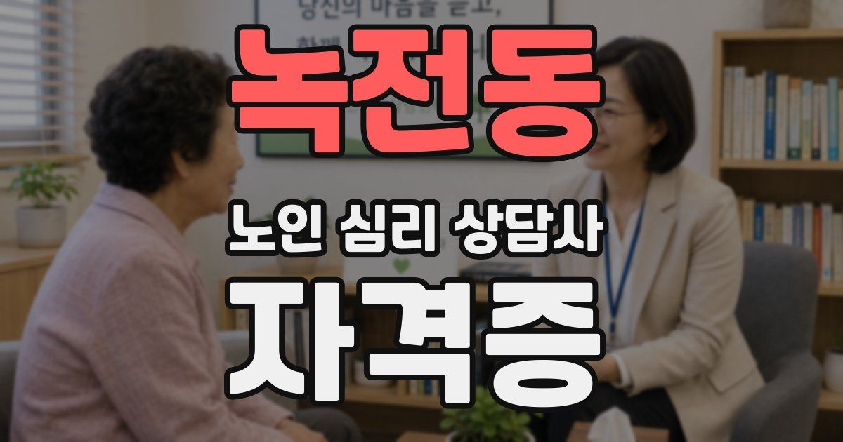 녹전동 노인 심리 상담사 자격증