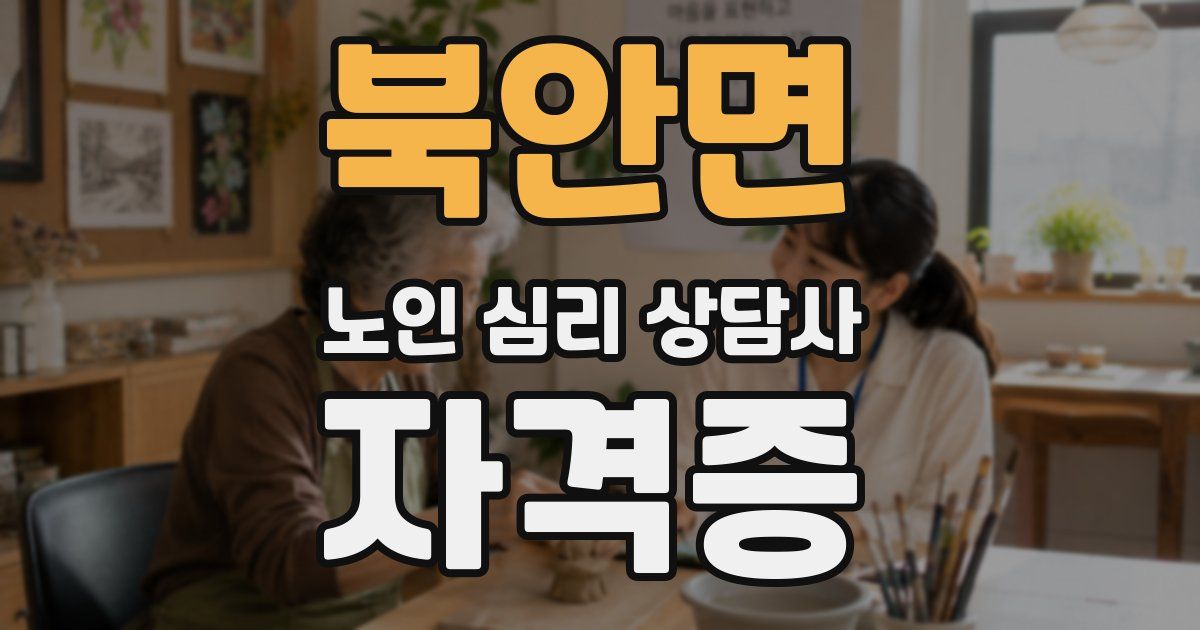 북안면 노인 심리 상담사 자격증