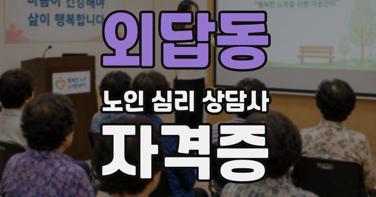 외답동 노인 심리 상담사 자격증