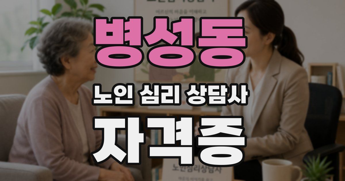 병성동 노인 심리 상담사 자격증