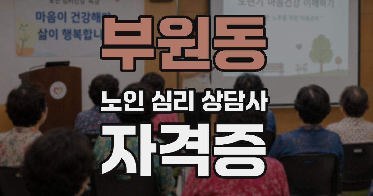 부원동 노인 심리 상담사 자격증