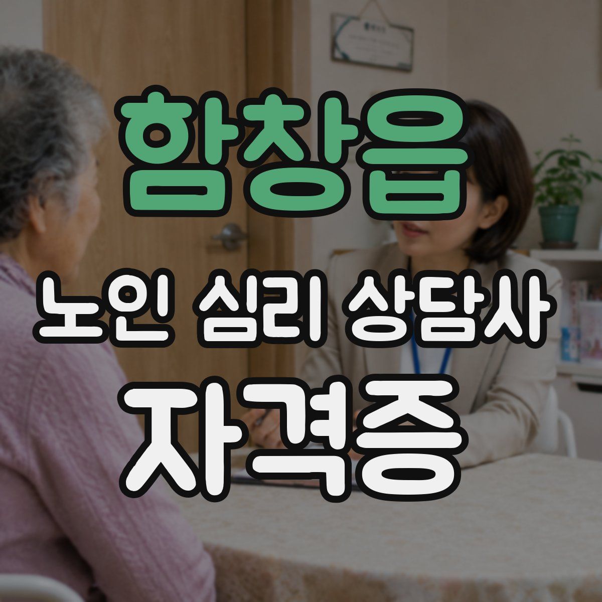 함창읍 노인 심리 상담사 자격증