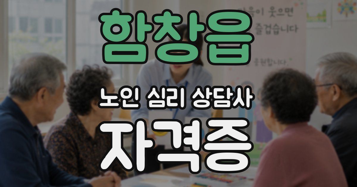 함창읍 노인 심리 상담사 자격증