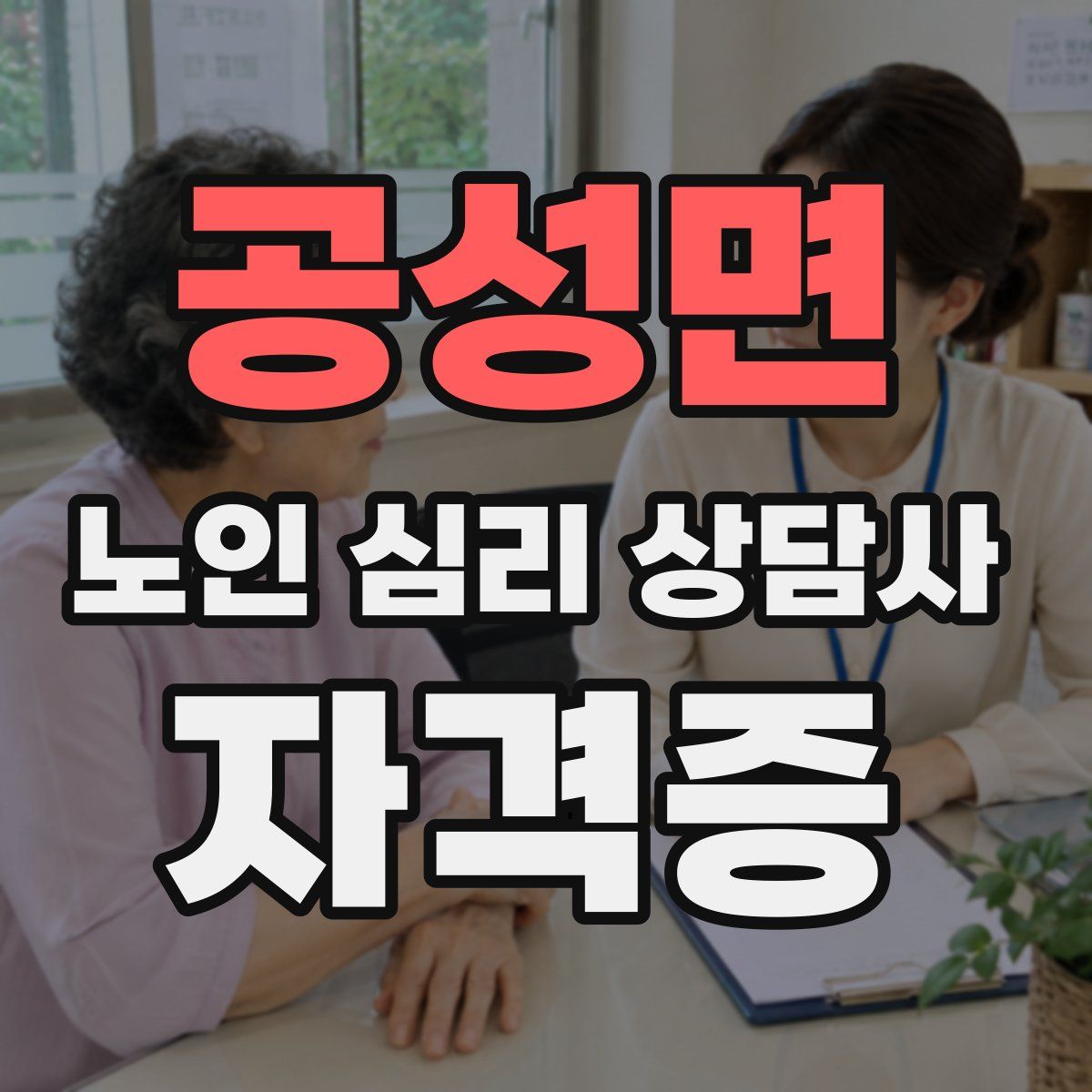 공성면 노인 심리 상담사 자격증