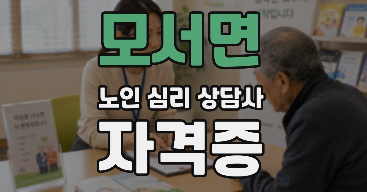 모서면 노인 심리 상담사 자격증