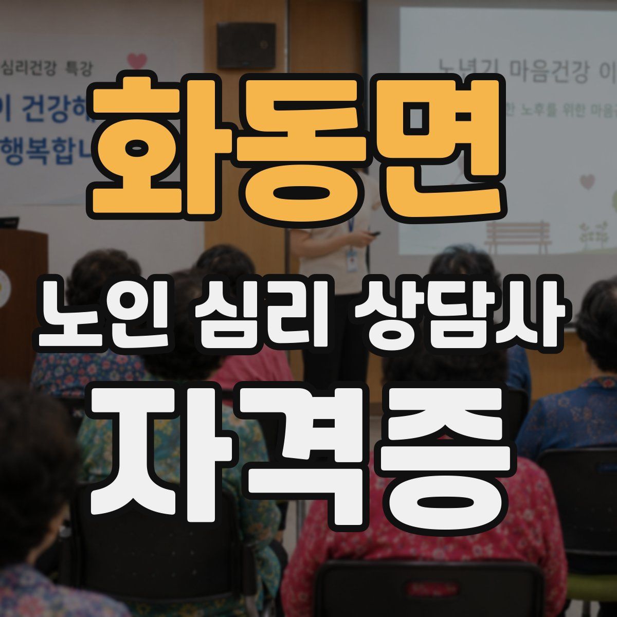 화동면 노인 심리 상담사 자격증