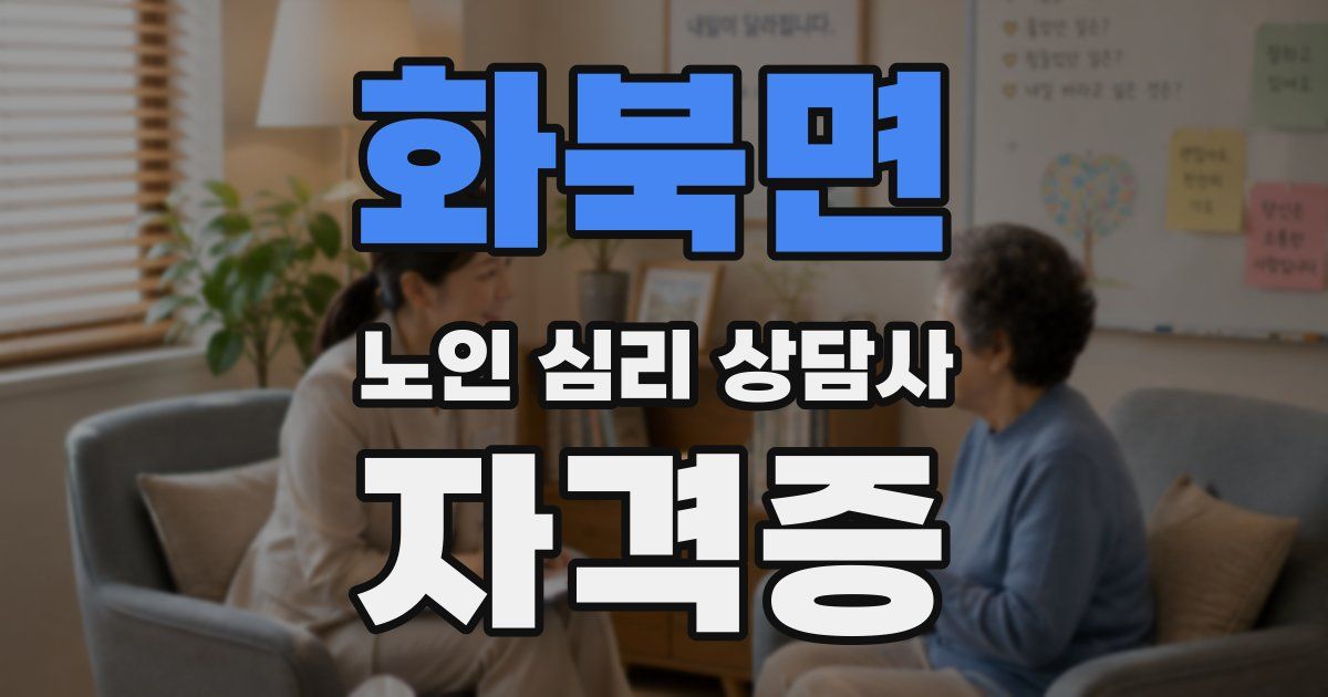 화북면 노인 심리 상담사 자격증