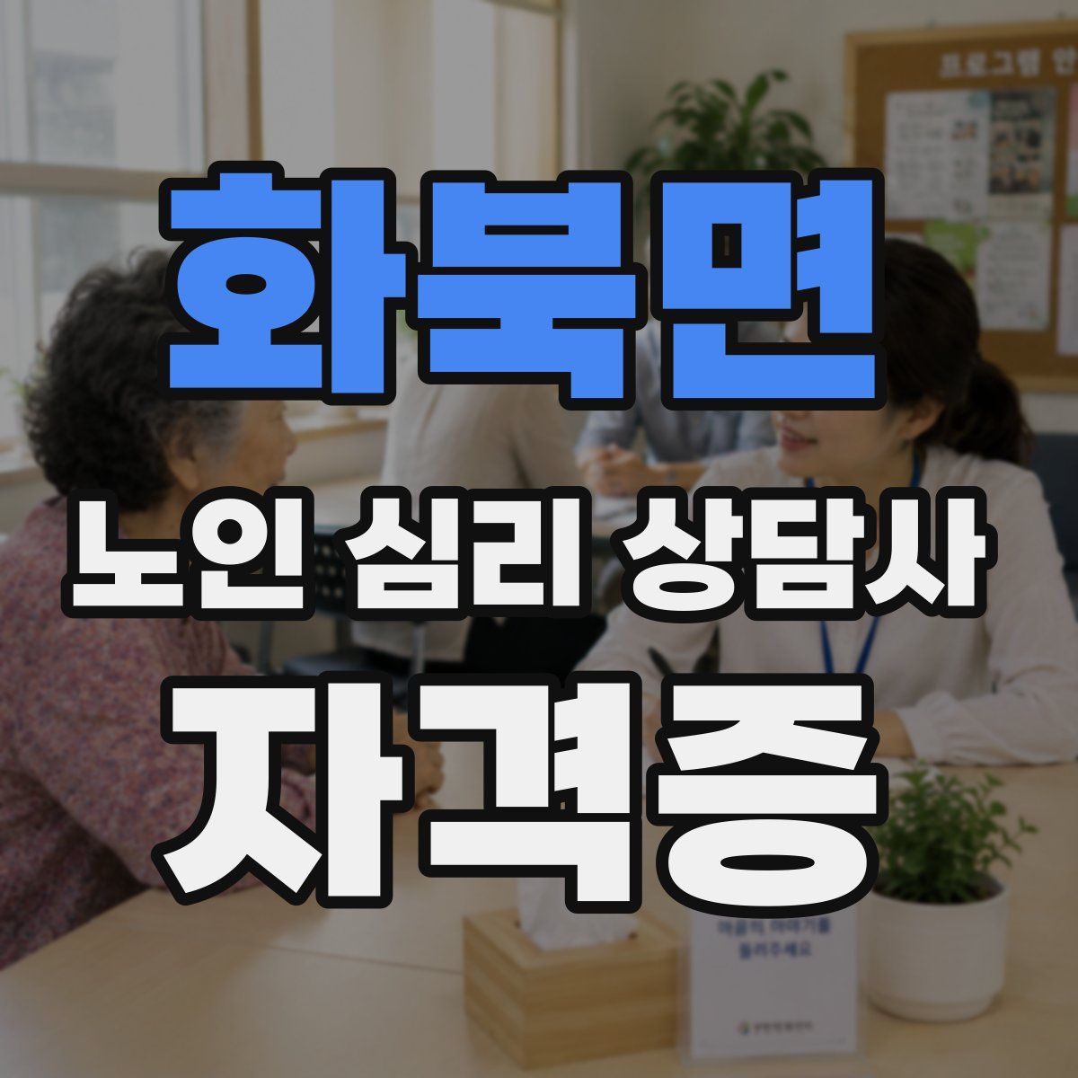 화북면 노인 심리 상담사 자격증