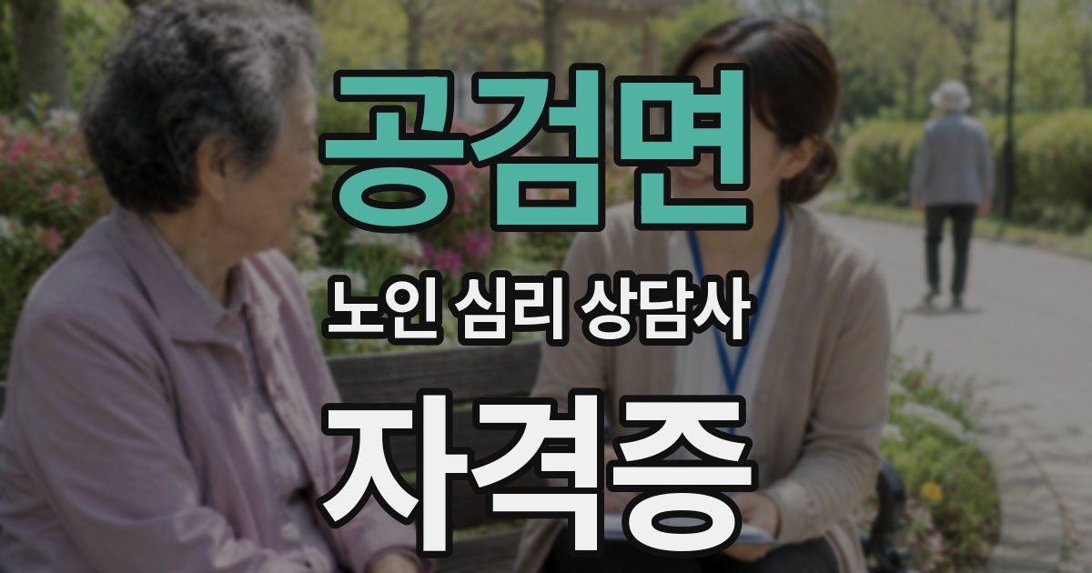 공검면 노인 심리 상담사 자격증