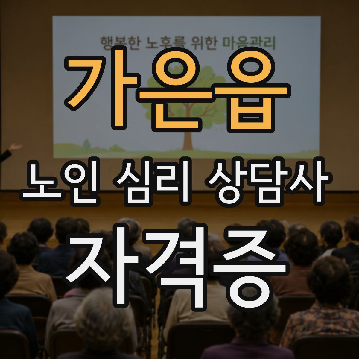 가은읍 노인 심리 상담사 자격증